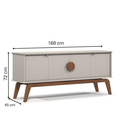 Ver imagem 4 de Aparador Buffet Balcão Organizador 4 Portas Mdf Pé Madeira:off White