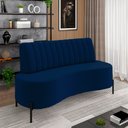Ver imagem 1 de Sofá Living Decorativo 2 Lugares 1,60m Katara Pés de Ferro Veludo Azul G33 - Gran Belo