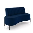 Ver imagem 4 de Sofá Living Decorativo 2 Lugares 1,60m Katara Pés de Ferro Veludo Azul G33 - Gran Belo