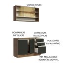 Ver imagem 5 de Armário de Cozinha Compacta 120cm Rustic/Preto Glamy Madesa 02