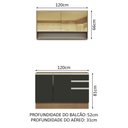 Ver imagem 4 de Armário de Cozinha Compacta 120cm Rustic/Preto Glamy Madesa 02