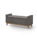 Ver imagem 4 de Banco Recamier Baú para Quarto Casal 100cm Linho com Base de Madeira Sofatec
