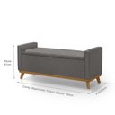Ver imagem 3 de Banco Recamier Baú para Quarto Casal 100cm Linho com Base de Madeira Sofatec