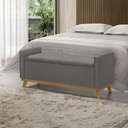 Ver imagem 1 de Banco Recamier Baú para Quarto Casal 100cm Linho com Base de Madeira Sofatec