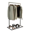 Ver imagem 5 de Araras Chão Industrial Elegante P/ Quarto Pequeno 02 Peças Technox Preto