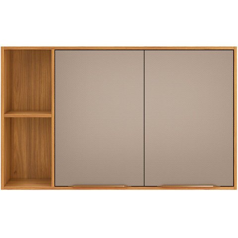 Armário Aéreo para Cozinha 120 Cm com Nicho Valena Cinamon/nude