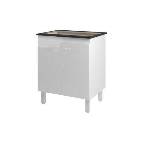 Balcão de Cozinha Fabi para Fogão Cooktop 5 Bocas Móvel Armário Funcional Branco Mobília Decor