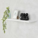 Ver imagem 2 de Prateleira de Parede MDF Branca 80x20cm com Suporte Invisível Refloresça Estante Multiuso Decorativo