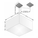 Ver imagem 4 de Lustre Pendente Quadrado com Desvio Md-4270 Cúpula em Tecido 30/35x35cm Rustico Cinza - Bivolt