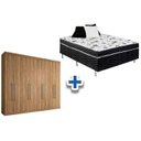 Ver imagem 1 de Cama Box Conjugada Casal Union Ortobom + Guarda Roupa Master Vip 8.4 Atacama
