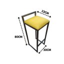 Ver imagem 3 de Conjunto 2 Banquetas Bancada Ferro Estofada Cozinha Corino:amarelo