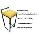 Ver imagem 4 de Conjunto 2 Banquetas Bancada Ferro Estofada Cozinha Corino:amarelo