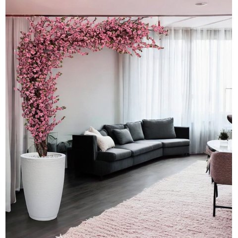 Árvore Grande Curvada Flores Artificiais de Cerejeiras 2,5mt