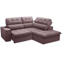 Ver imagem 1 de Sofá 3 Lugares Retrátil Reclinável Chaise Direito 243cm Solin F04 Veludo Lilás - Lyam Decor