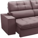 Ver imagem 5 de Sofá 3 Lugares Retrátil Reclinável Chaise Direito 243cm Solin F04 Veludo Lilás - Lyam Decor