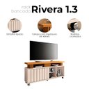 Ver imagem 5 de Rack Bancada para Sala Ambiente Rivera 1.3 Off White Cinamomo – Hb Móveis