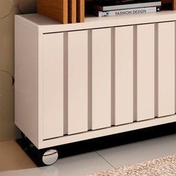 Rack Bancada para Sala Ambiente Rivera 1.3 Off White Cinamomo – Hb Móveis - 3