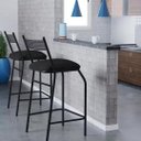 Ver imagem 2 de Kit 2 Banquetas Gourmet para bancada ou cozinha Ibiza-Corino Preto