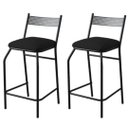 Ver imagem 1 de Kit 2 Banquetas Gourmet para bancada ou cozinha Ibiza-Corino Preto