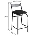 Ver imagem 4 de Kit 2 Banquetas Gourmet para bancada ou cozinha Ibiza-Corino Preto