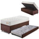 Ver imagem 1 de Bicama Box Baú Suede 88x188 com Colchão Ecoline D33 Ecoflex