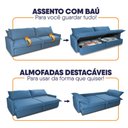 Ver imagem 5 de Sofá Cama Baú Ravello sem Caixa 2,76m Linho 3 Lugares