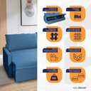 Ver imagem 3 de Sofá Cama Baú Ravello sem Caixa 2,76m Linho 3 Lugares