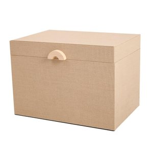 Caixa em Mdf com Revestimento em Linho Bege Mart 17x24cm