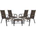 Ver imagem 1 de Conjunto 4 Cadeiras E Mesa de centro para Área, Edícula,Fibra sintética com UV Protection-vime/junco