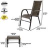 Conjunto 4 Cadeiras E Mesa de centro para Área, Edícula,Fibra sintética com UV Protection-vime/junco - 3