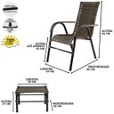 Ver imagem 3 de Conjunto 4 Cadeiras E Mesa de centro para Área, Edícula,Fibra sintética com UV Protection-vime/junco