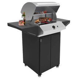 Churrasqueira Americana a Gás Natural com Grelha Dupla em Aço Inox Acendimento Bivolt Saro Preto - 2
