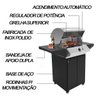 Churrasqueira Americana a Gás Natural com Grelha Dupla em Aço Inox Acendimento Bivolt Saro Preto - 4