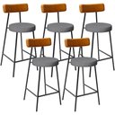 Ver imagem 1 de Kit 05 Banquetas Baixa Cozinha Sala Jantar Bancada Milão L02 Couríssimo Whisky Cinza Escuro - lyam d