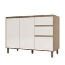 Ver imagem 1 de Balcão Pia Luciane Yara, 2 Portas, 3 Gavetas Vanilla/perola