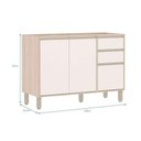 Ver imagem 4 de Balcão Pia Luciane Yara, 2 Portas, 3 Gavetas Vanilla/perola