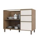 Ver imagem 3 de Balcão Pia Luciane Yara, 2 Portas, 3 Gavetas Vanilla/perola