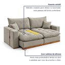 Ver imagem 4 de Sofá Cama Retrátil e Reclinável 4 Lugares 240cm Pés em Madeira Madrid