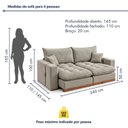 Ver imagem 3 de Sofá Cama Retrátil e Reclinável 4 Lugares 240cm Pés em Madeira Madrid