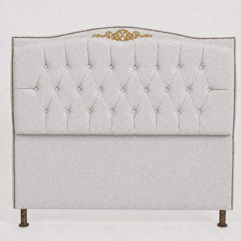 Cabeceira Greta 90cm Estofada Bouclê Moscow p/ Cama Solteiro Quarto