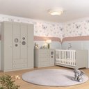 Ver imagem 1 de Quarto de Bebê Completo com Berço Americano 3 em 1 com Colchão Pirulito Multimóveis MP4629 Off White