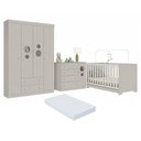 Ver imagem 2 de Quarto de Bebê Completo com Berço Americano 3 em 1 com Colchão Pirulito Multimóveis MP4629 Off White