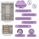 Ver imagem 3 de Quarto de Bebê Completo com Berço Americano 3 em 1 com Colchão Pirulito Multimóveis MP4629 Off White