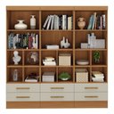 Ver imagem 3 de Estante para Livros Modulare 6 Gavetas 12 Prateleiras Cinamomo/off White - Panorama Móveis