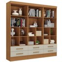 Ver imagem 2 de Estante para Livros Modulare 6 Gavetas 12 Prateleiras Cinamomo/off White - Panorama Móveis