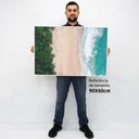 Ver imagem 2 de Quadro Decorativo Beira Mar em tela Canvas TACOLADO PAPEL DE PAREDE Moldura Flutuante 4,5cm Freijó 9