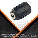 Ver imagem 3 de Mandril de Aperto Rápido 10mm 3-8" Pol - Fertak