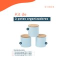 Ver imagem 2 de Kit 3 potes dolomita com tampa de bambu zig zag 900ml - Oikos