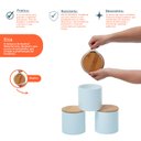 Ver imagem 3 de Kit 3 potes dolomita com tampa de bambu zig zag 900ml - Oikos