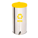 Ver imagem 1 de Lixeira Coleta Seletiva Pedal 100l de Aço Inox - Branco